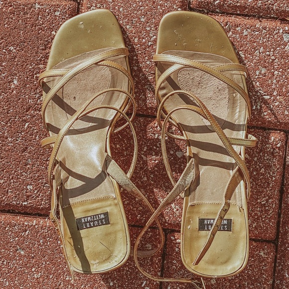Vintage Stuart Weitzman strappy Kitten Heels - Picture 2 of 3